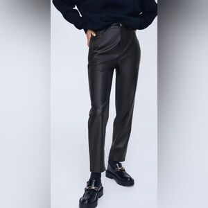 Zara Faux Leather Mom Fit Pants